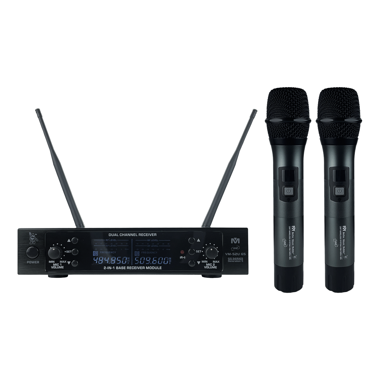 Better Music Builder VM-52U G5 Dual Channel UHF Wireless Microphone System