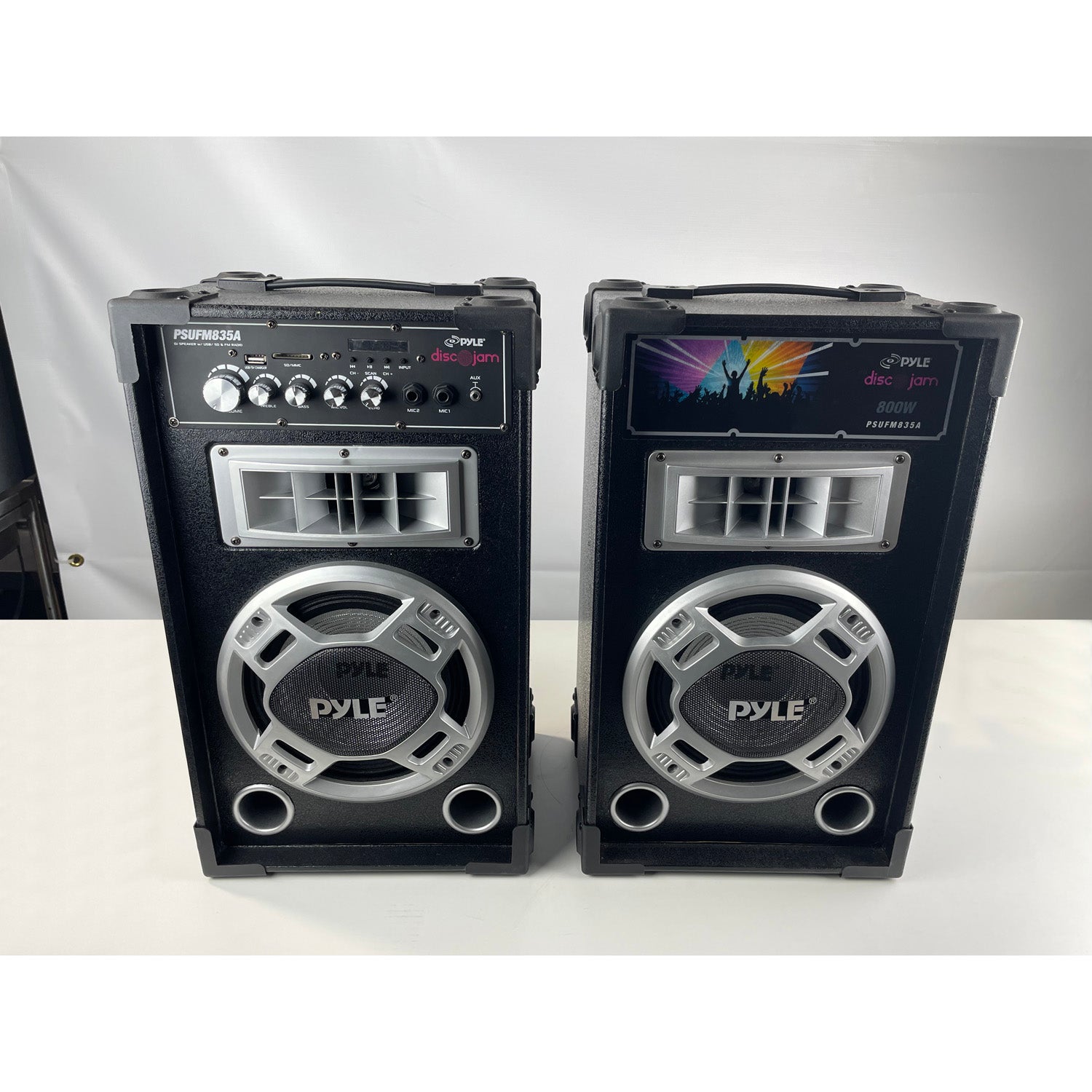 Pyle Pro PSUFM835A Dual 800 Watt Disco Jam Powered Two-Way PA Speaker System